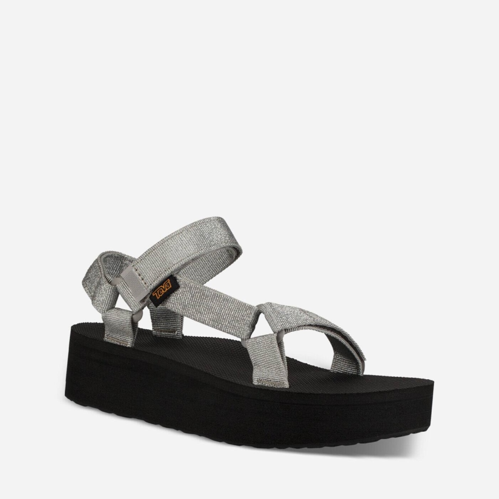 Teva Flatform Universal - Women's Teva Sandals - Metal Silver | India (ABEN43508)